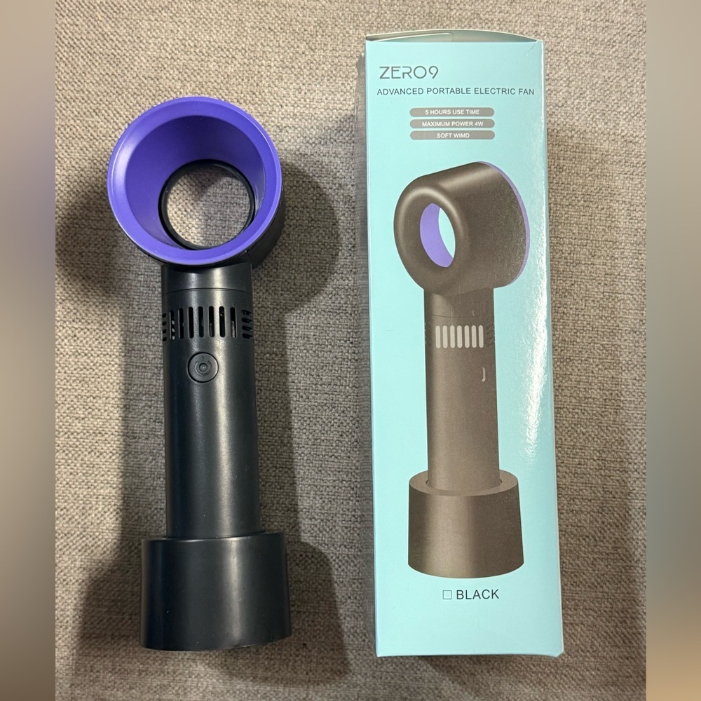 Advanced Portable Electric Fan - Black and Purple